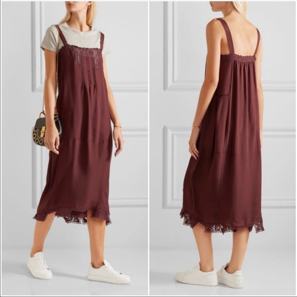 the GREAT Burgundy 100% silk Dress